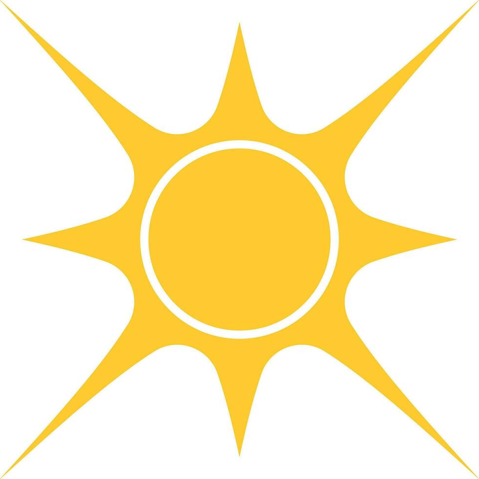 Yellow Flat Sun Element vector
