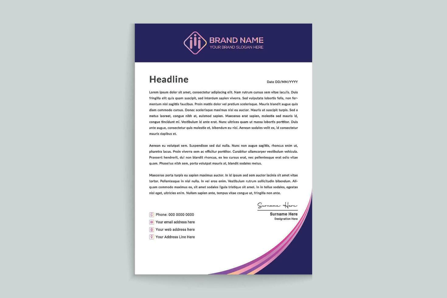 Creative and professional letterhead template vector