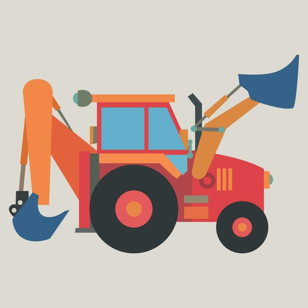 Card with colorful tractor vector