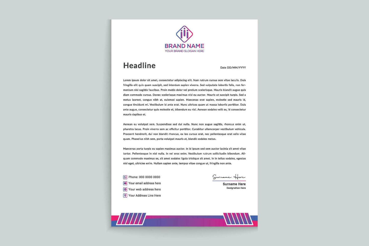 Modern professional letterhead design vector