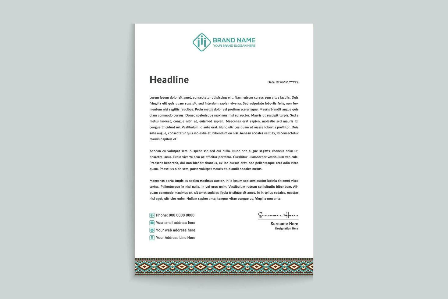 Clean style modern letterhead template vector