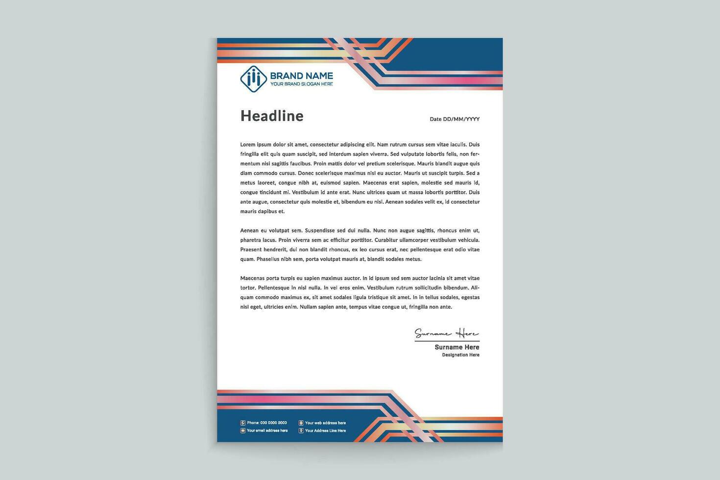 Clean style modern letterhead template vector