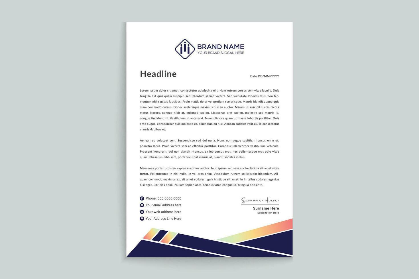 Creative and professional letterhead template vector