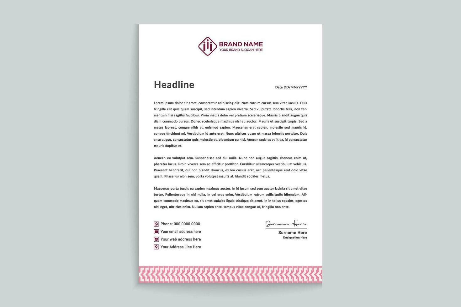 Clean style modern letterhead template vector