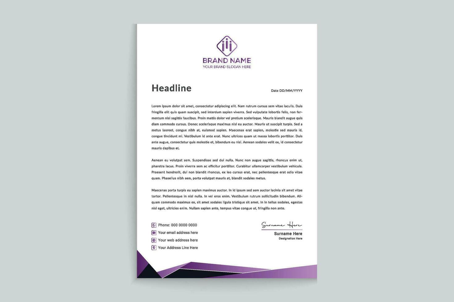 Clean style modern letterhead template vector