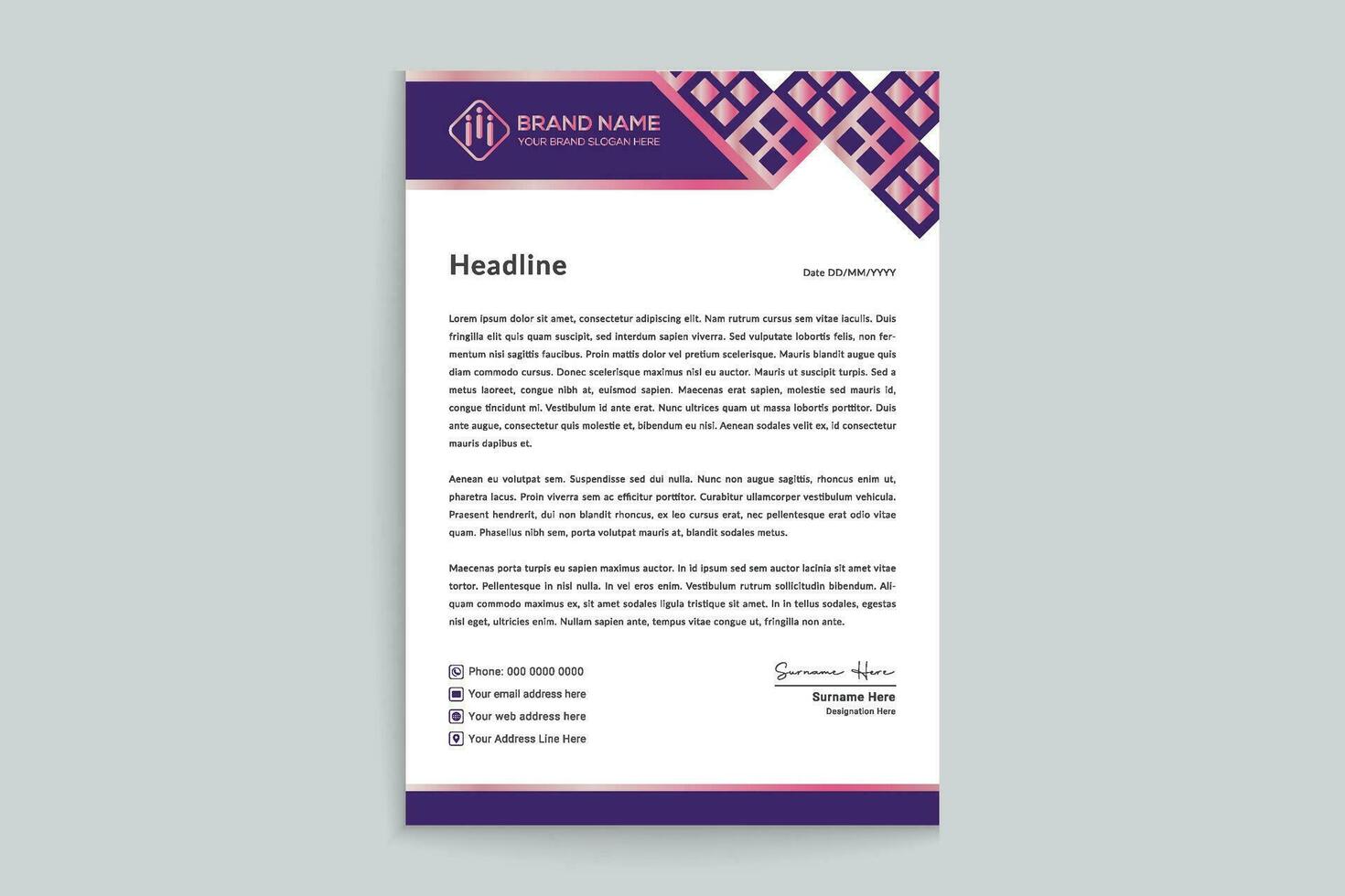 Clean style modern letterhead template vector