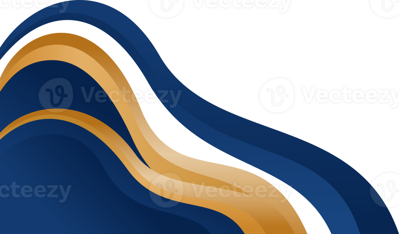 Blue and gold gradient abstract border for business or certificate png