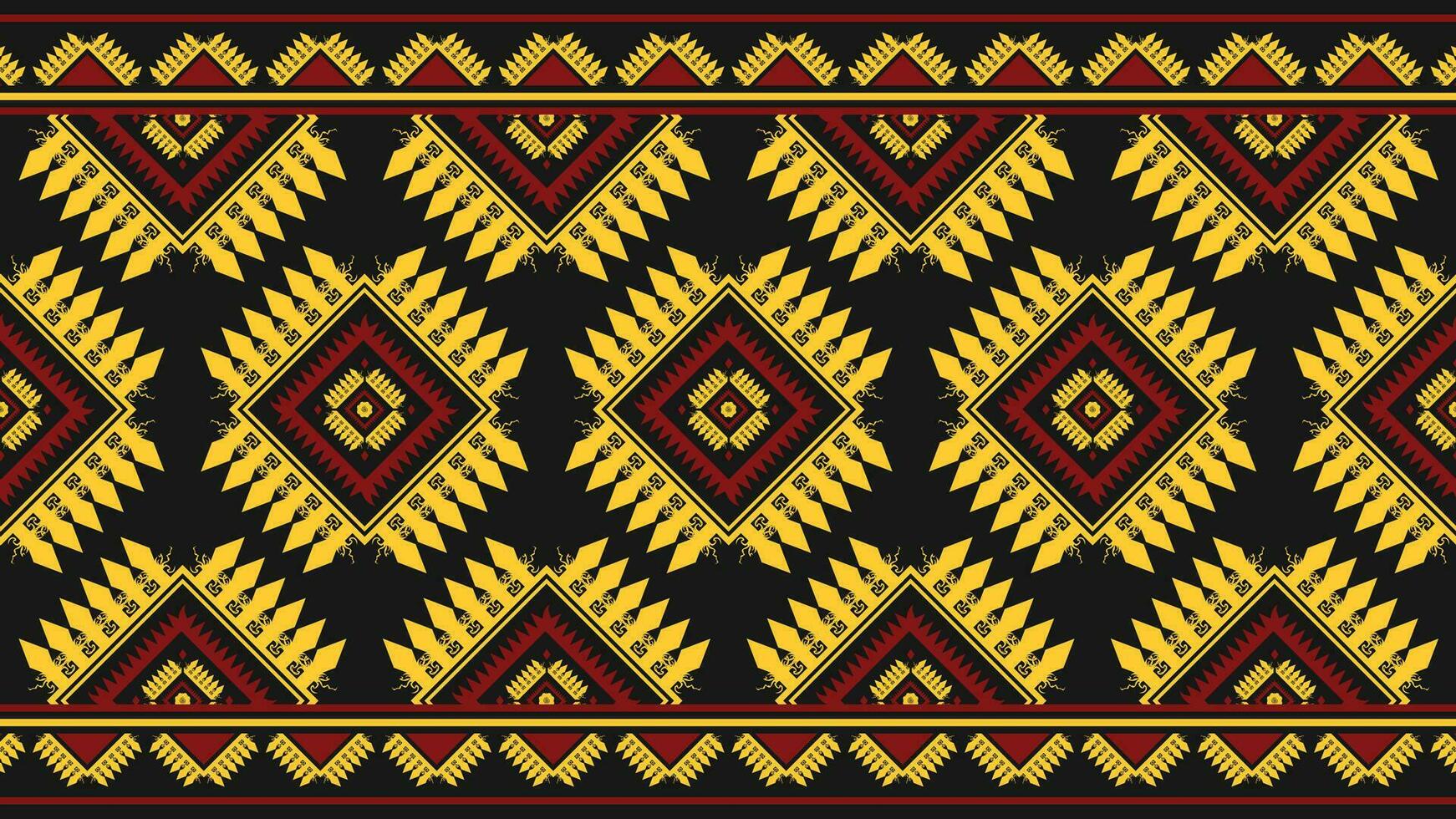 traditional ethnic tribal pattern art black background vector