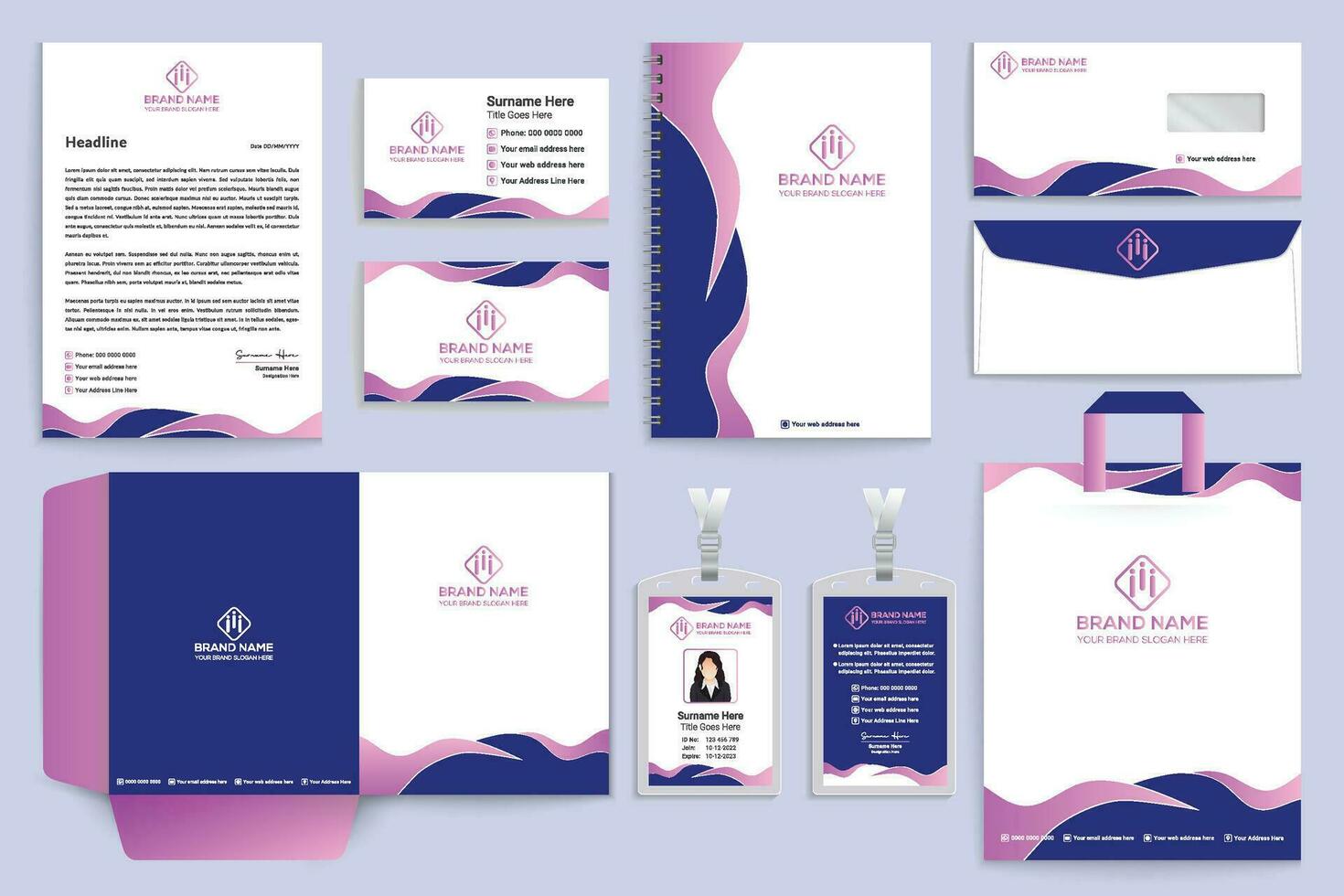 Modern professional stationery design vector