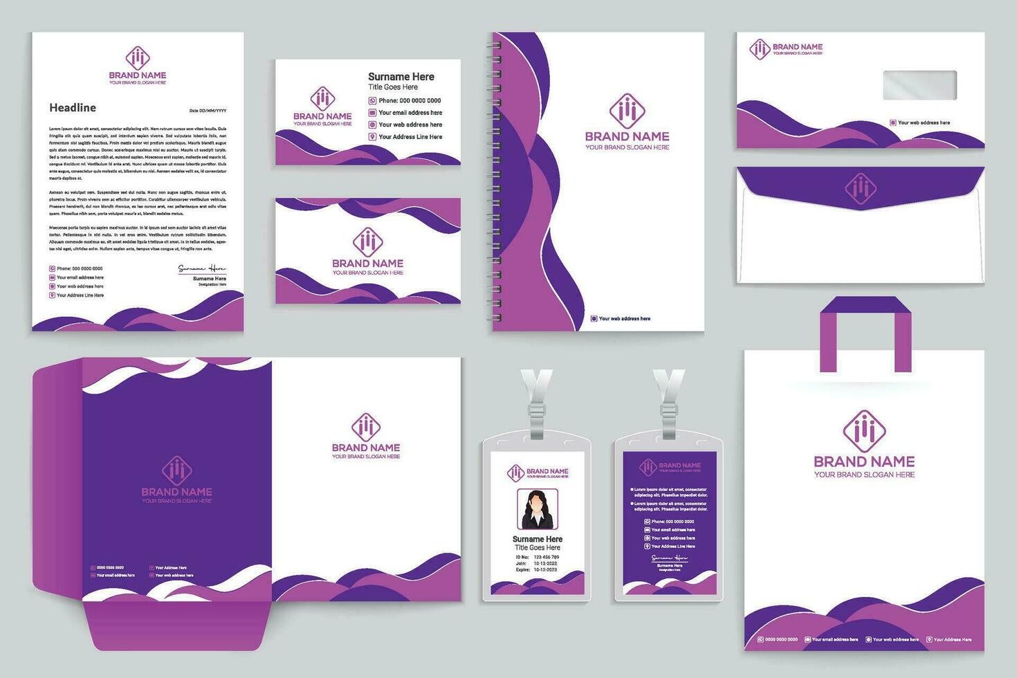Modern professional stationery design vector