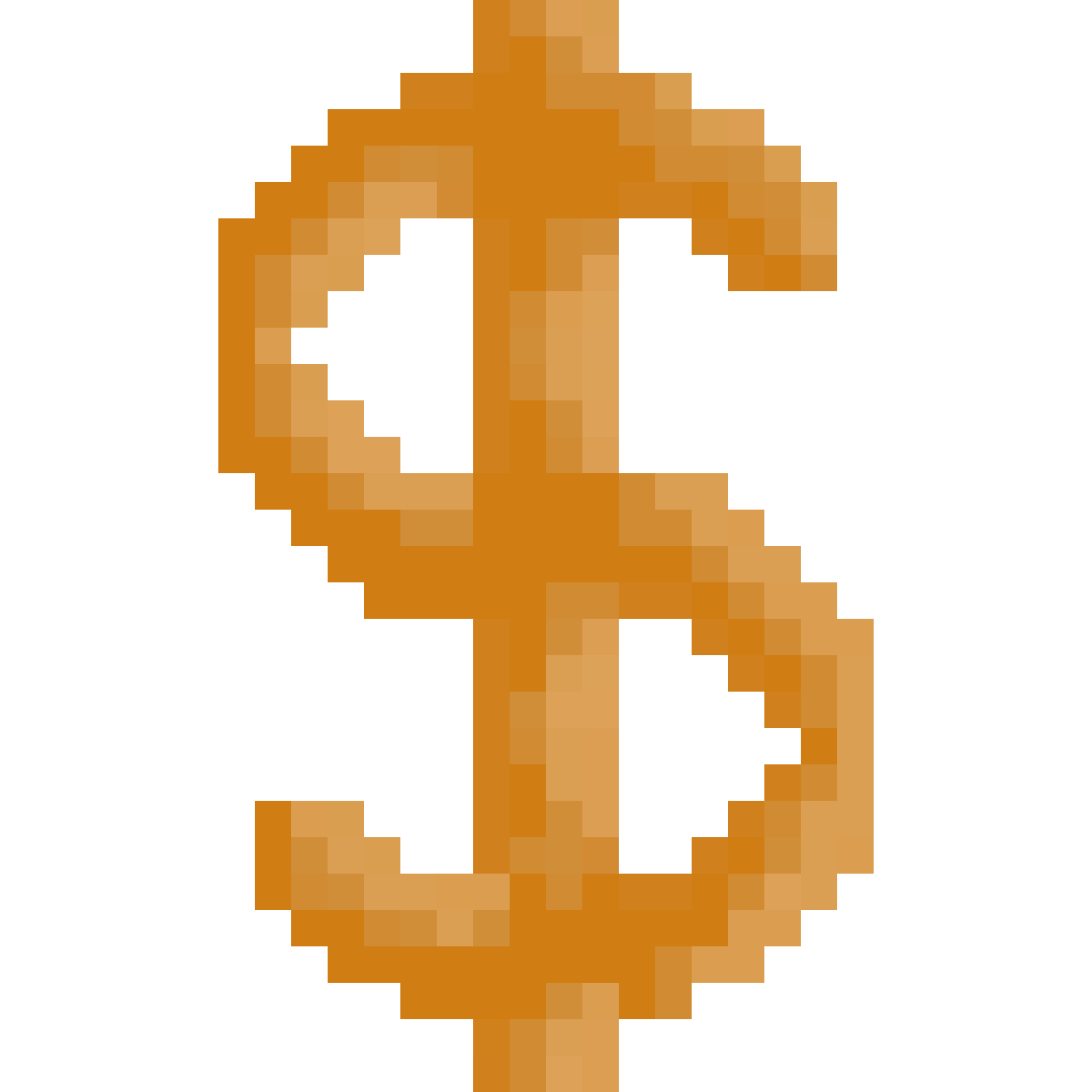 Dollar sign, pixel style 27128127 PNG