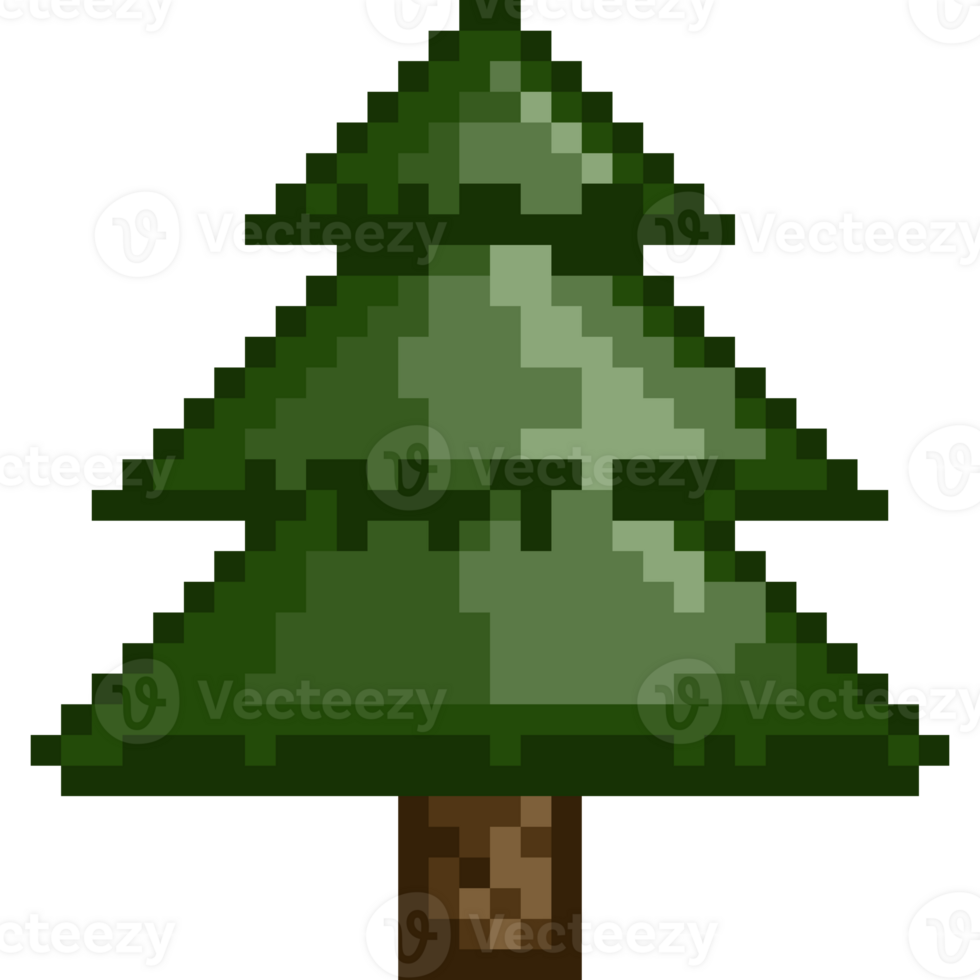 pixel style pine tree png
