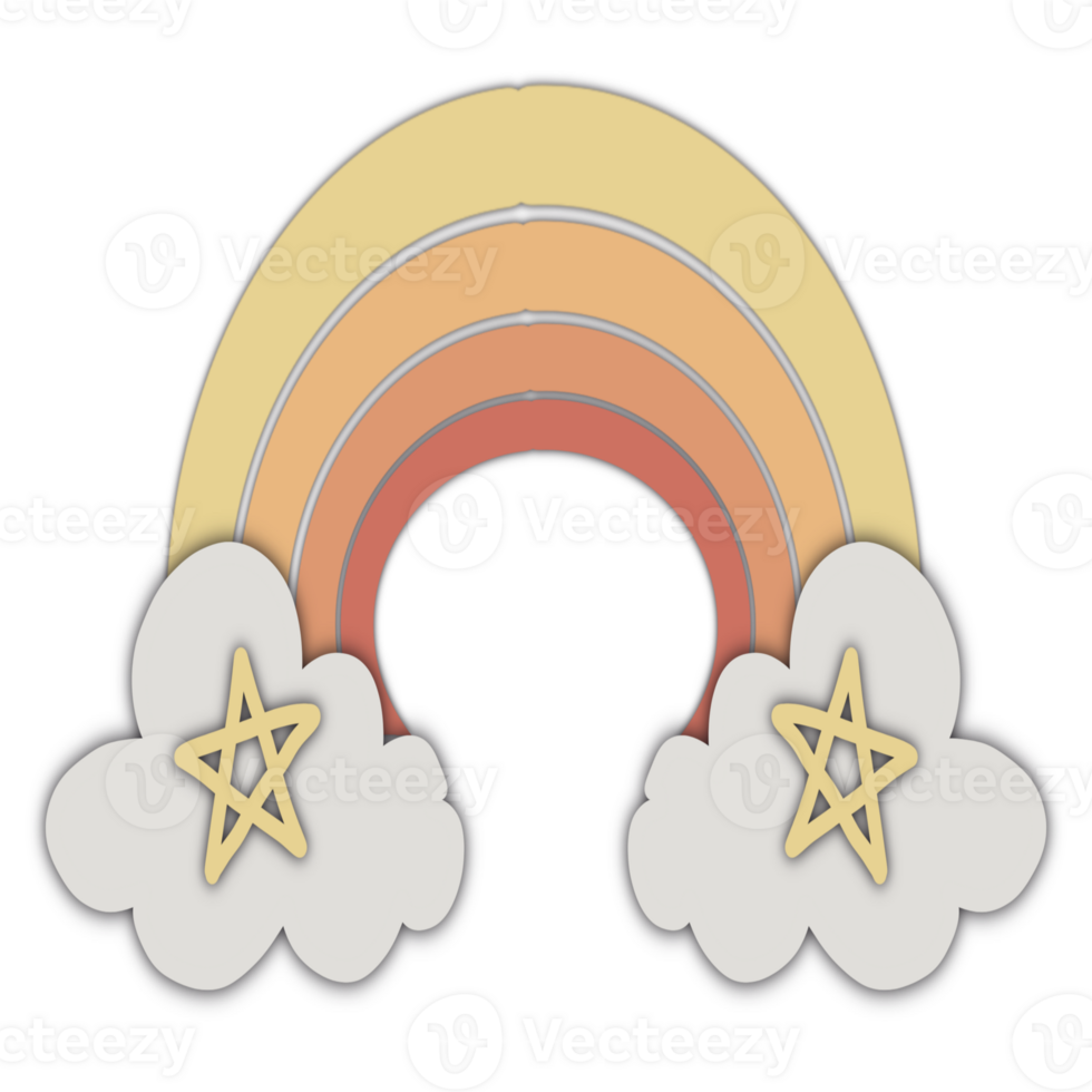 gul regnbåge och stjärnor png