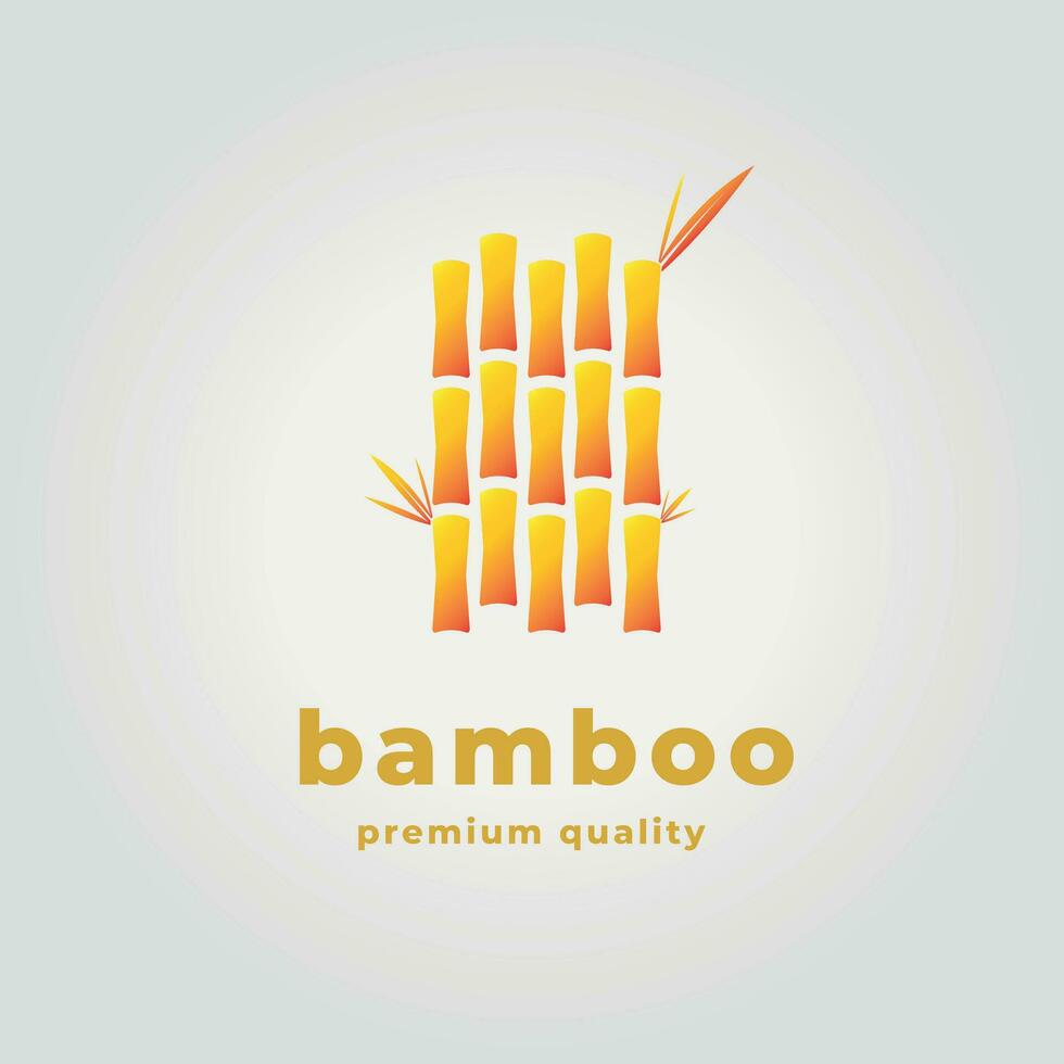 Minimalist Bamboo Logo Icon Design Vector Illustration of bamboo restaurant