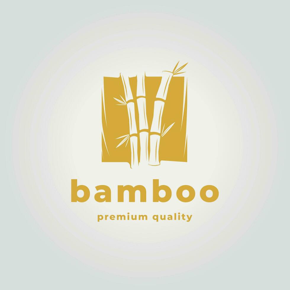 Simple Emblem Of Bamboo Vector Logo Icon Design, Bamboo Shape Illustration