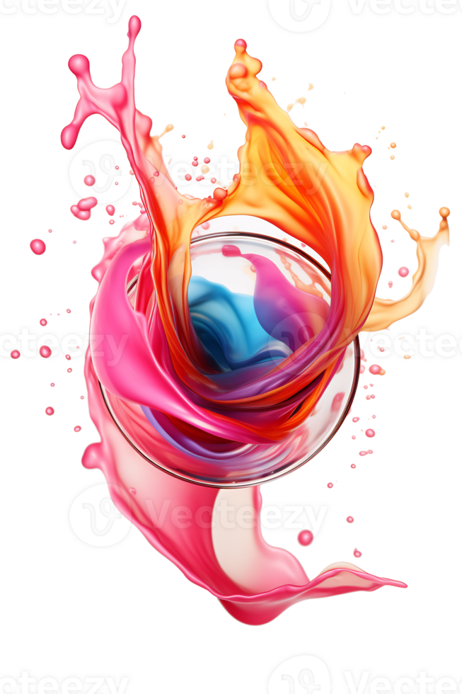 Colorful liquid splashes - Ai Generated - Generative AI png