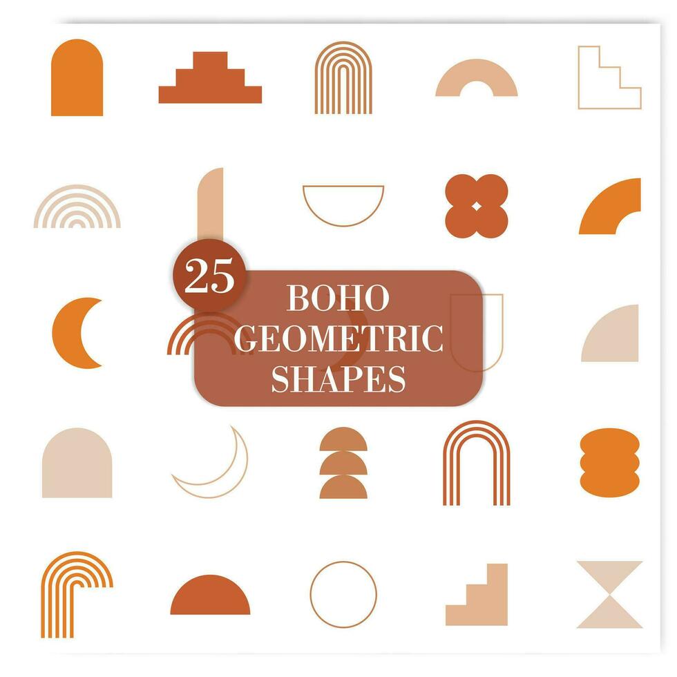 Boho Geometric Shapes vector