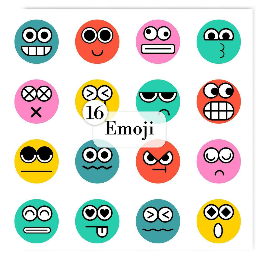 colección de triste y contento emoticones vector