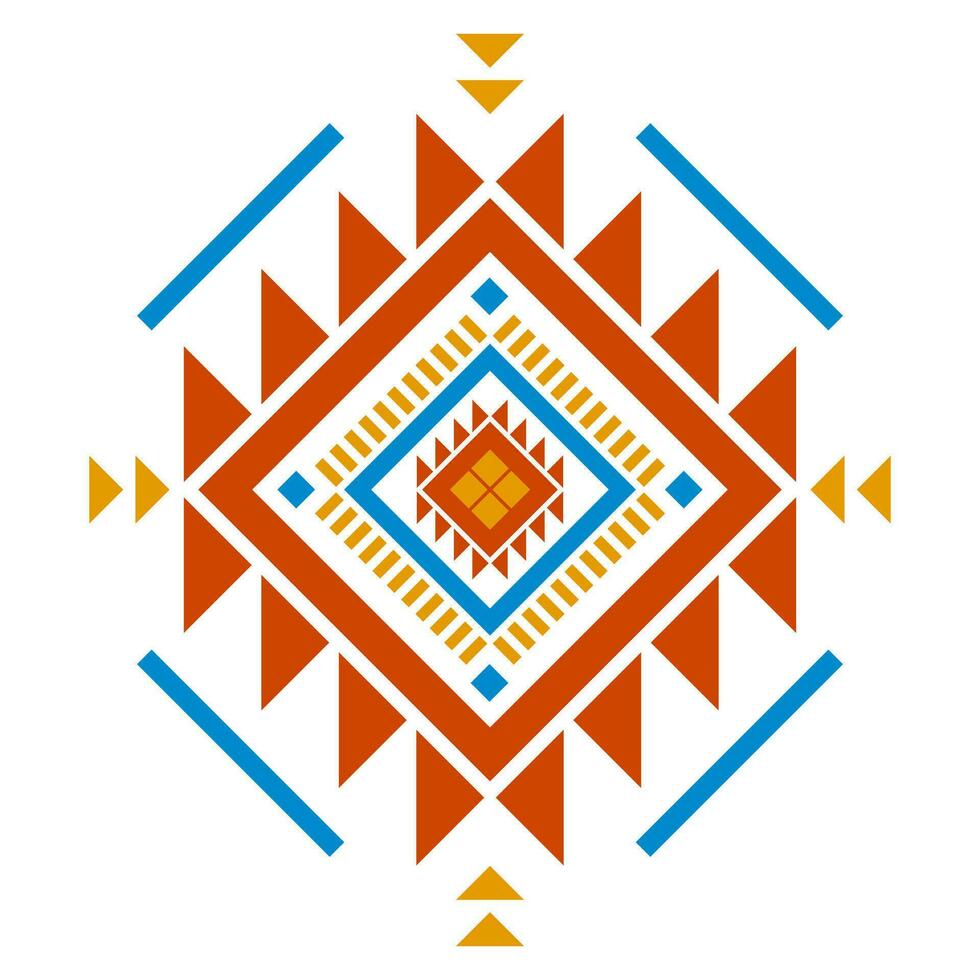 Geometric ethnic pattern art. American, Mexican style. Background Aztec tribal ornament. Design for fabric, clothing, textile, logo, symbol. vector