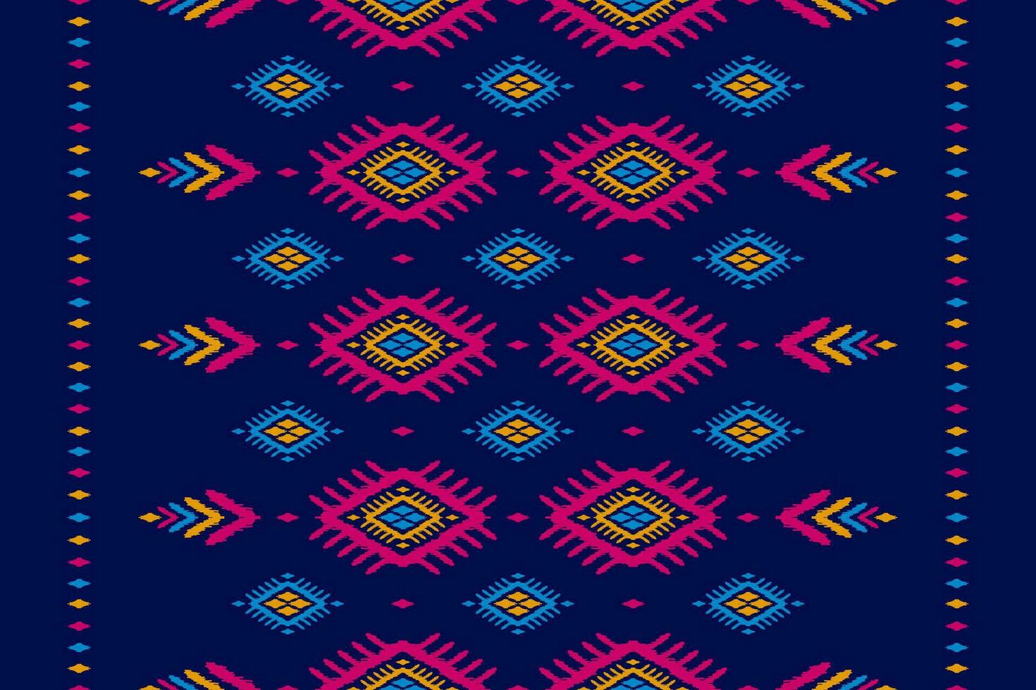 patrón étnico ikat sin costuras en tribal. estampado de adornos étnicos geométricos aztecas. estilo de patrón ikat. vector