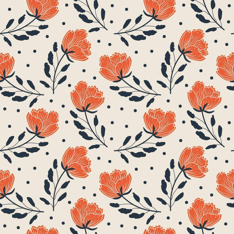 sin costura modelo. sencillo plano moderno dibujo. floral textura colección para textil y Moda diseño. primavera botánico impresión. vector