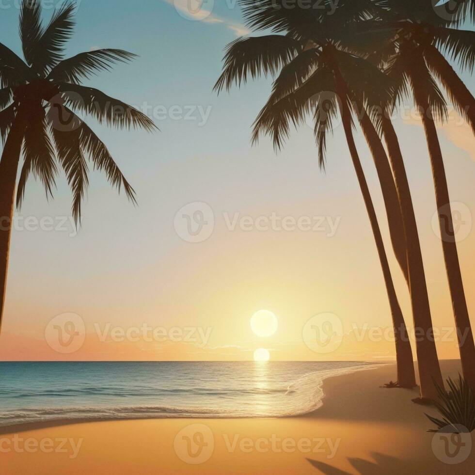sunset on the beach photo