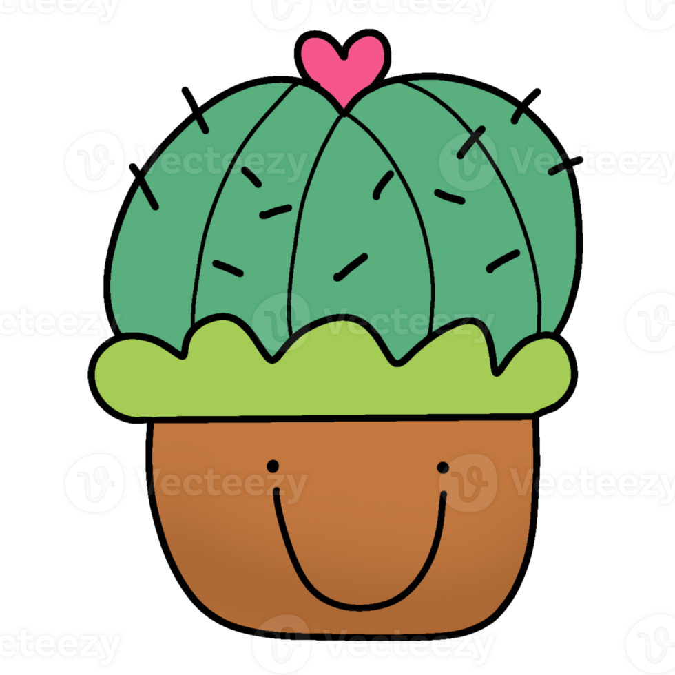 Cute green cactus png