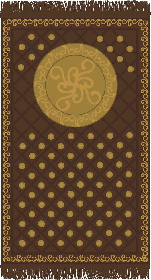 Islamic Cool Black Color Prayer Mat Rug Arabic Design vector