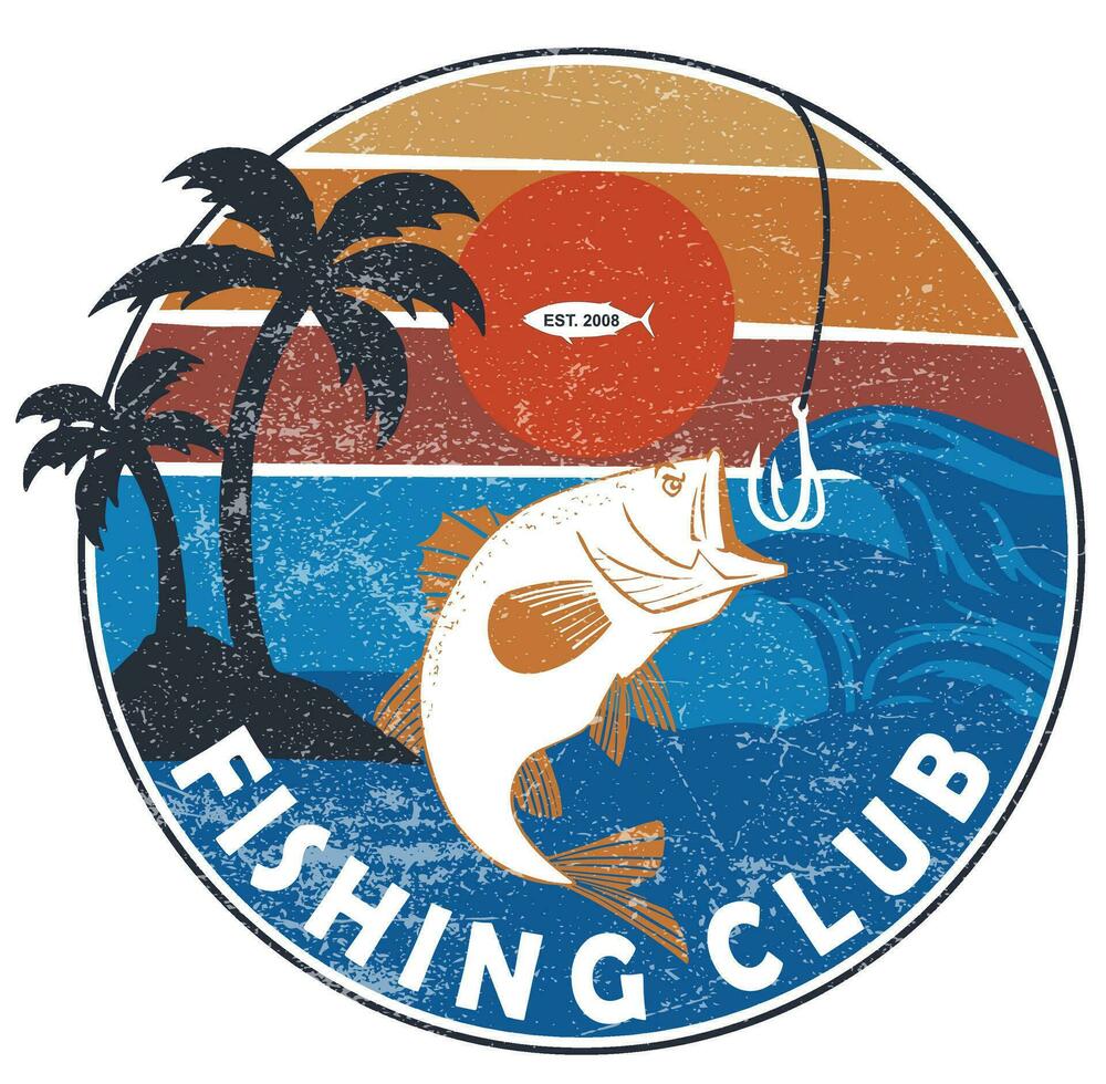 logotipo del club de pesca vector