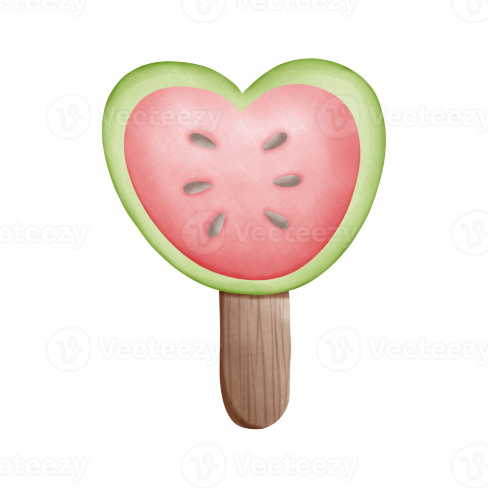 Watermelon ice cream stick isolated on transparent background png