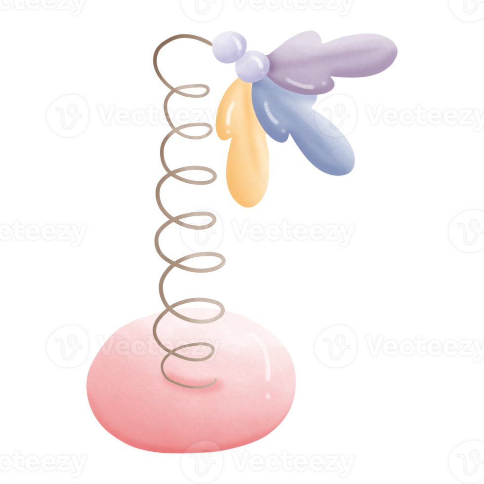 Cat toy features spring isolated on transparent background png