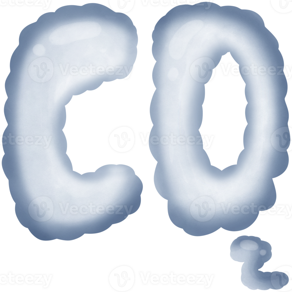 Co2 cloud carbon dioxide gas isolated on transparent background png