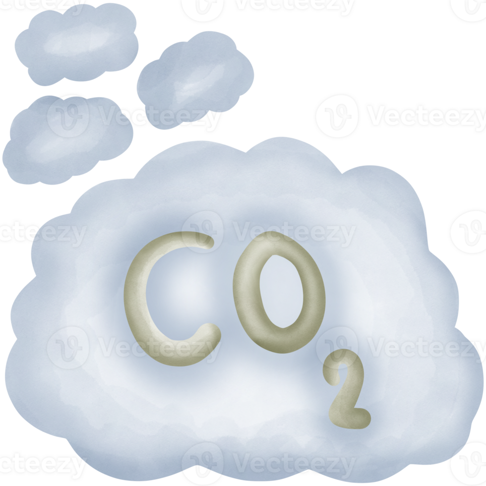 Co2 cloud carbon dioxide gas isolated on transparent background png