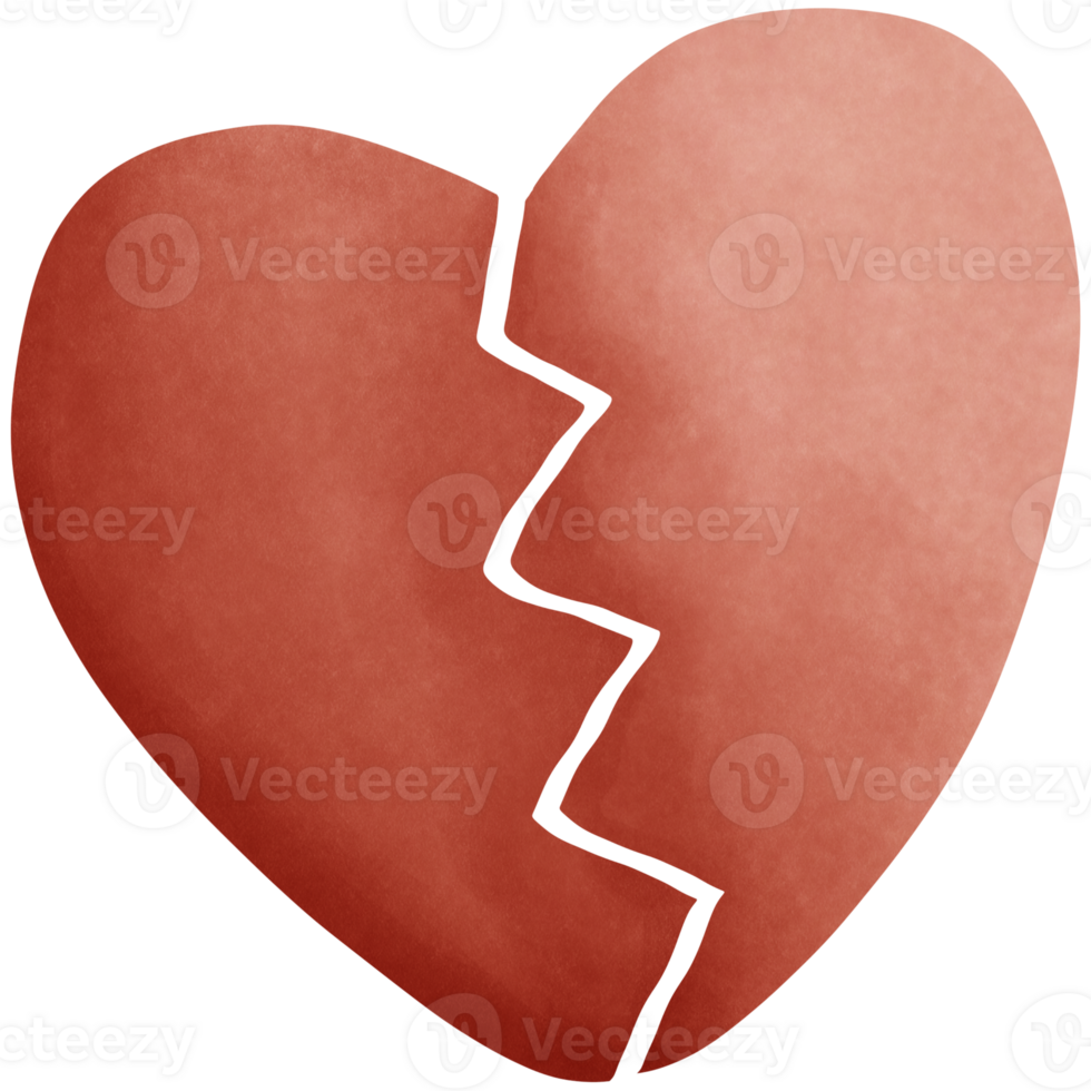 a broken heart isolated on transparent background png