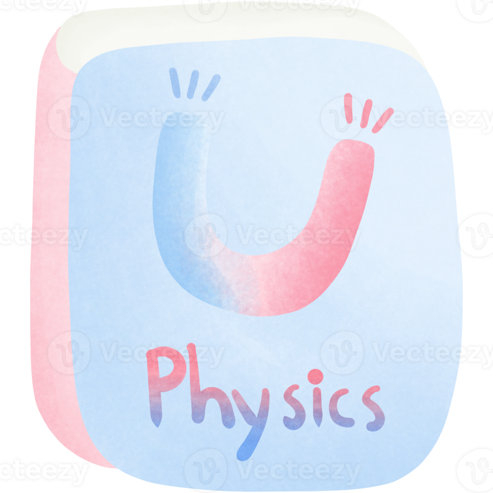 Physics book isolated on transparent background png