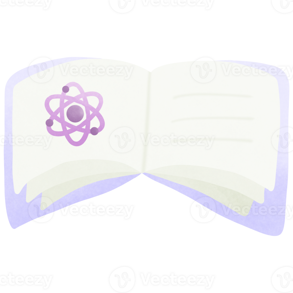 an open chemistry book isolated on transparent background png