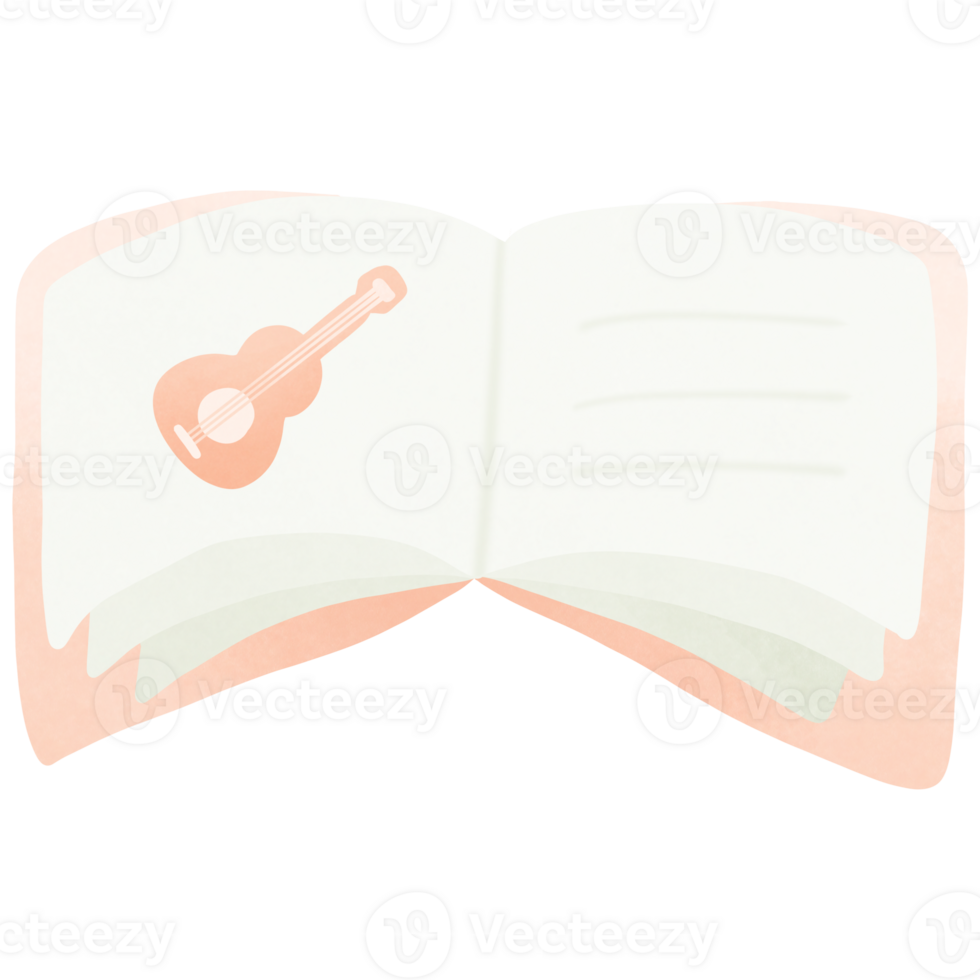 an open music book isolated on transparent background png
