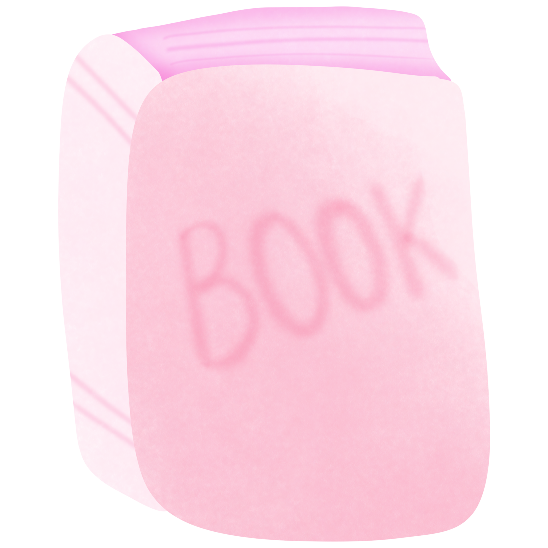 a pink book with the word book written on it isolated on transparent