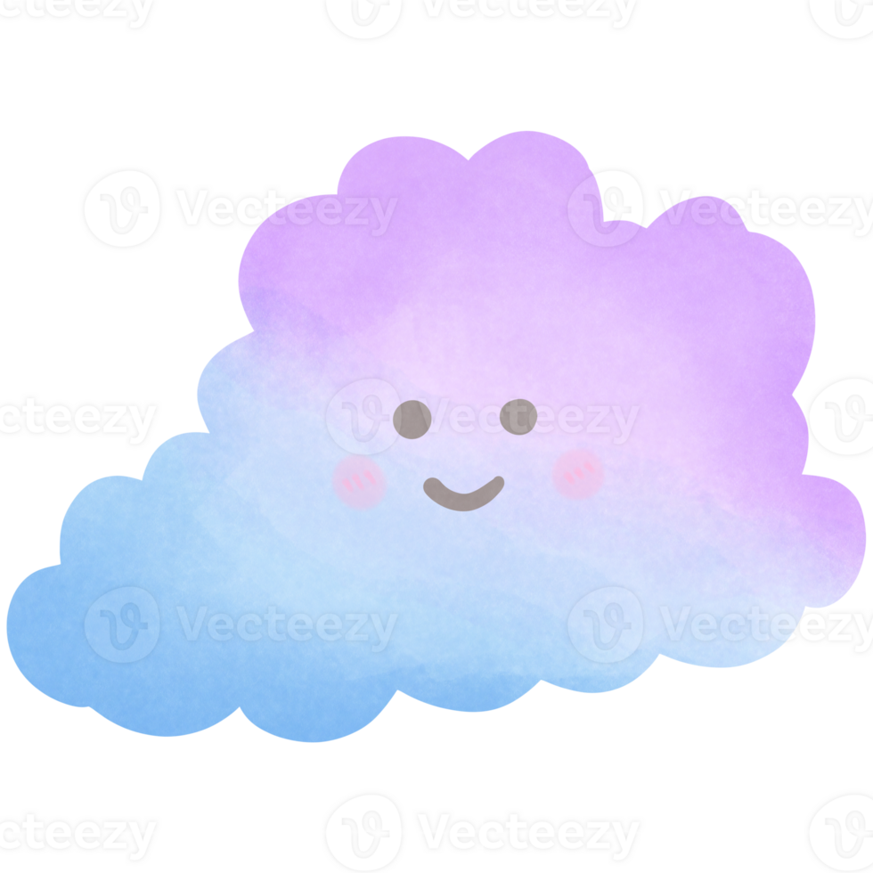 a cloud with a smiley face on it isolated on transparent background png