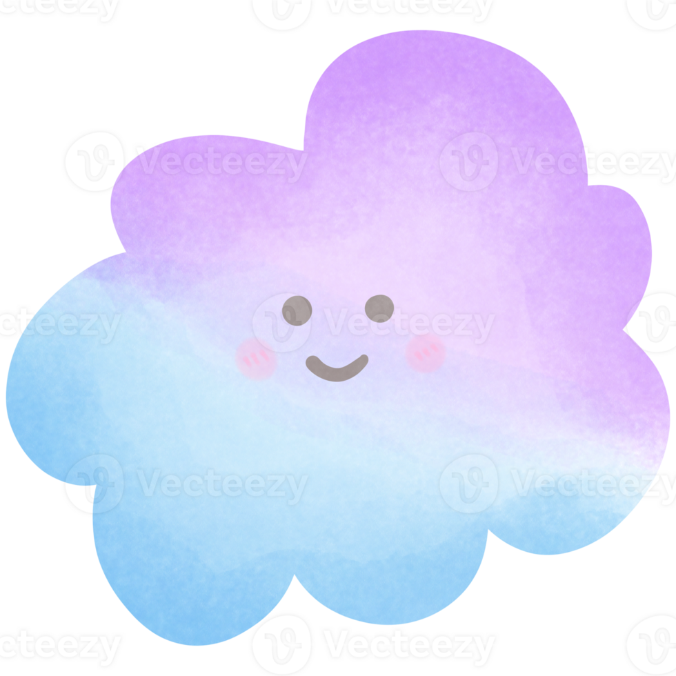 a cloud with a smiley face on it isolated on transparent background png