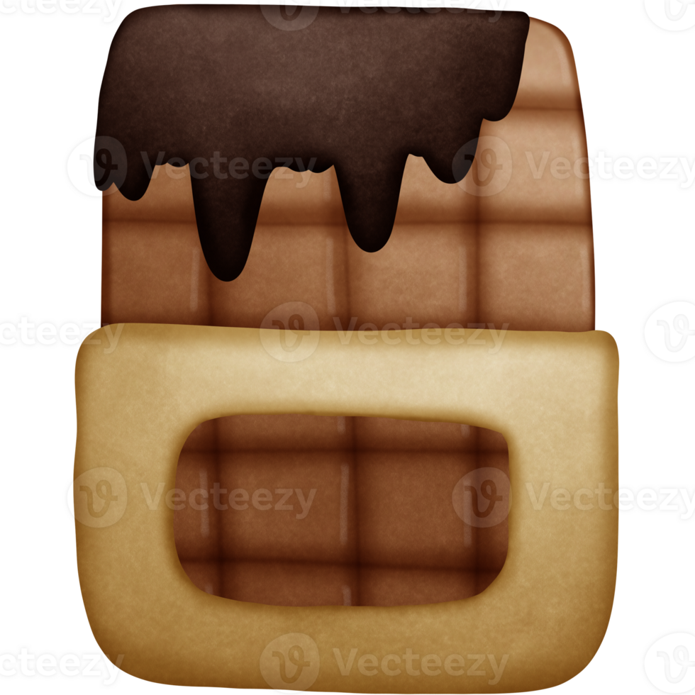 a chocolate bar with a chocolate sauce on it png