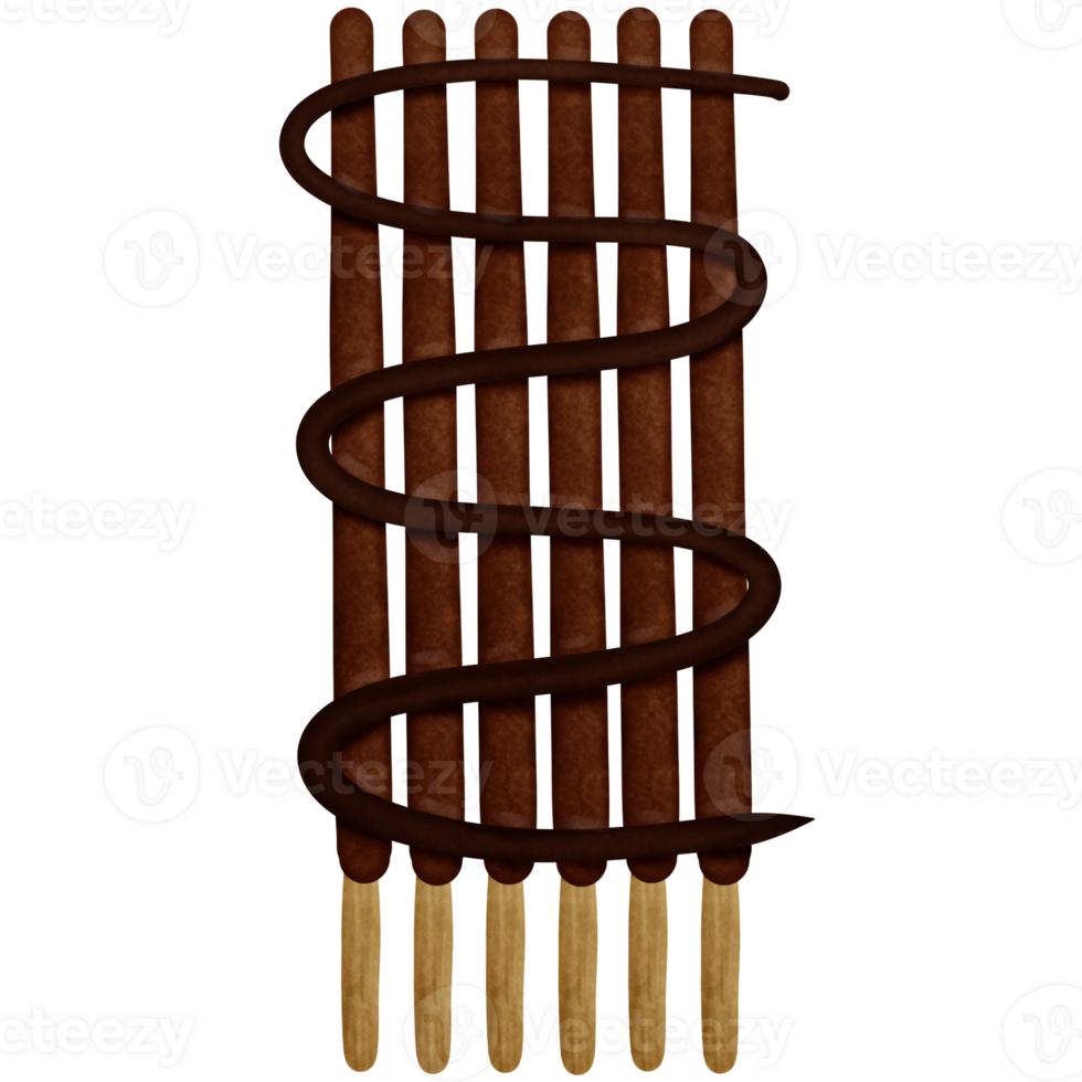 Chocolate sticks isolated on transparent background png