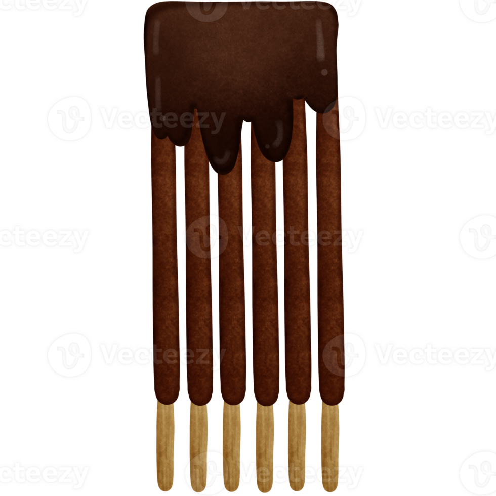 Chocolate sticks isolated on transparent background png