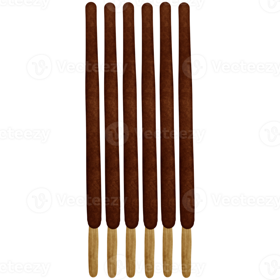 Chocolate sticks isolated on transparent background png
