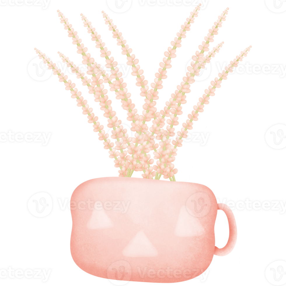 Flowers in cup isolated on transparent background png