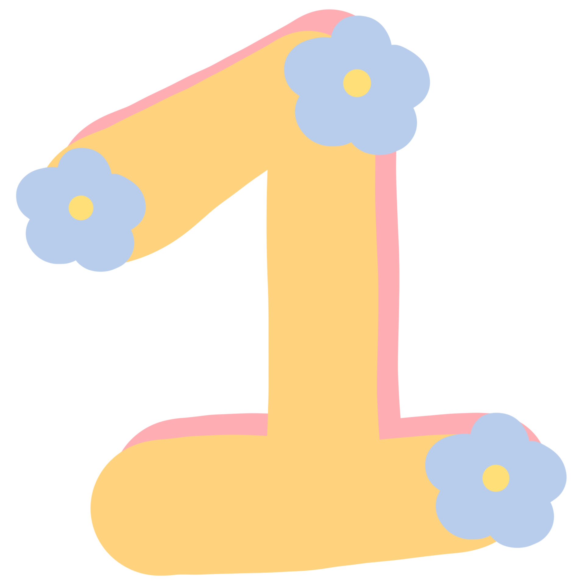 orange-number-1-with-flowers-isolated-on-transparent-background