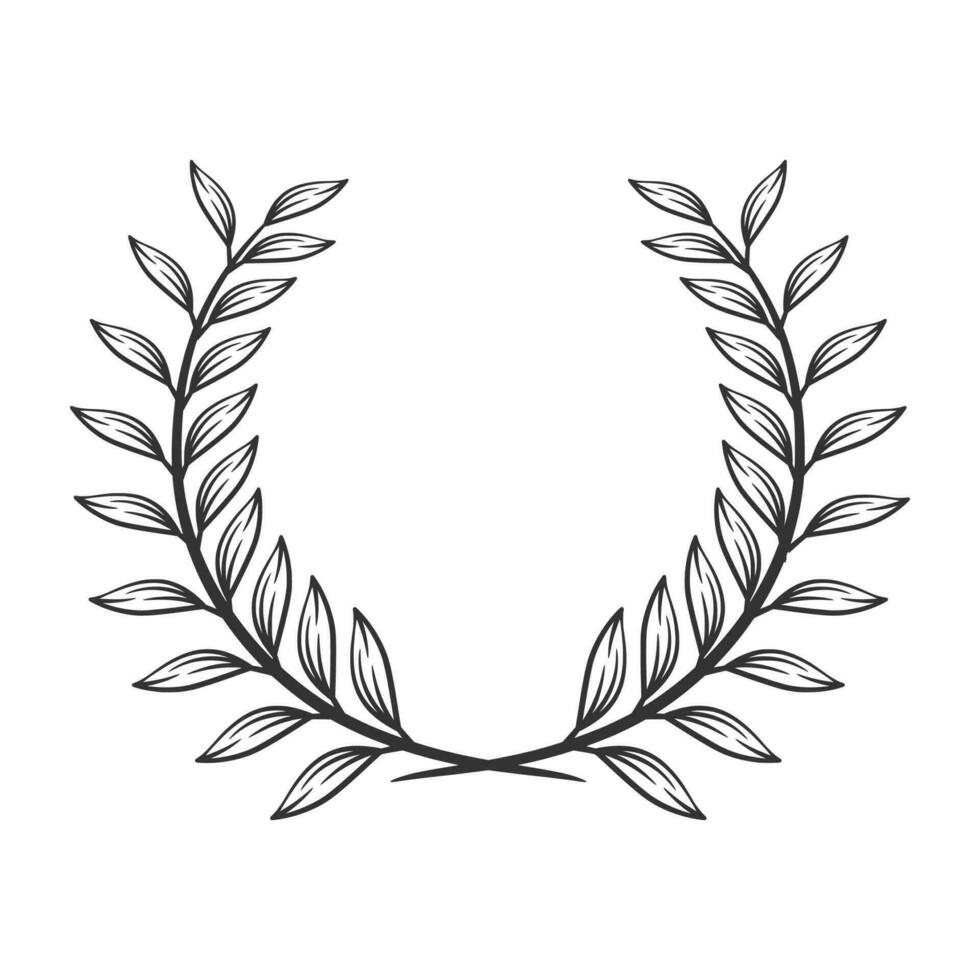 Laurel wreath vector illustration black and white