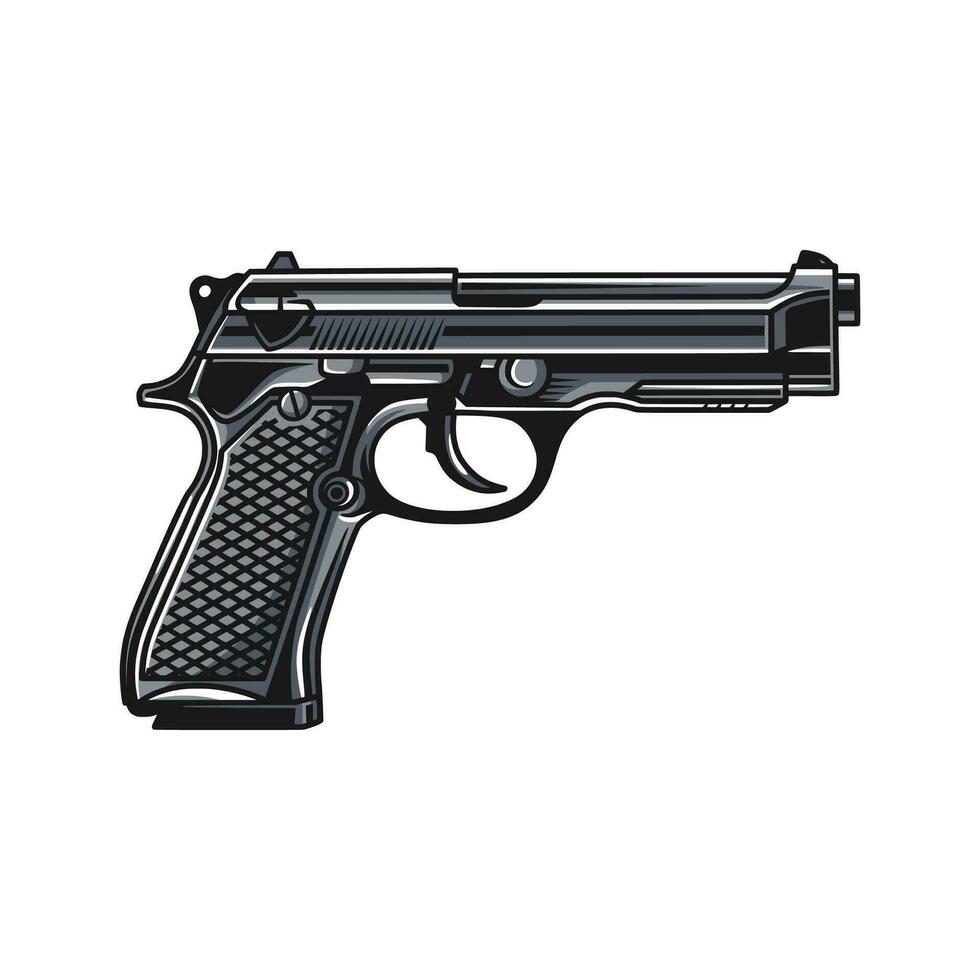 Handgun pistol vector illustration hand drawn