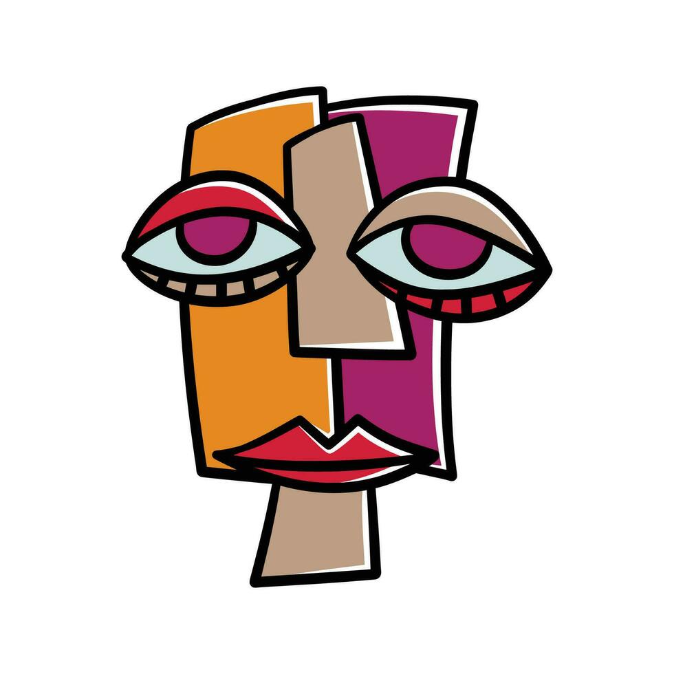 Modern illustration abstract face hand drawn vector