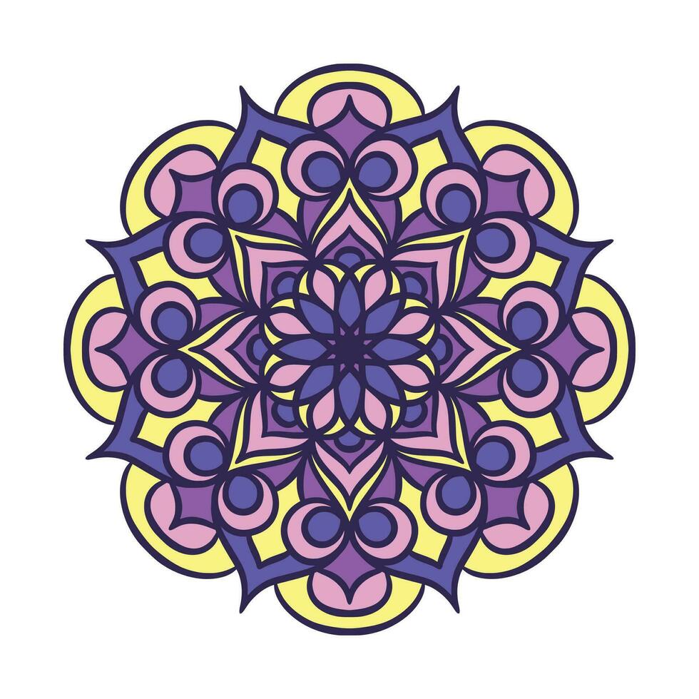 patrón de ornamento redondo de mandala étnico con colorido vector